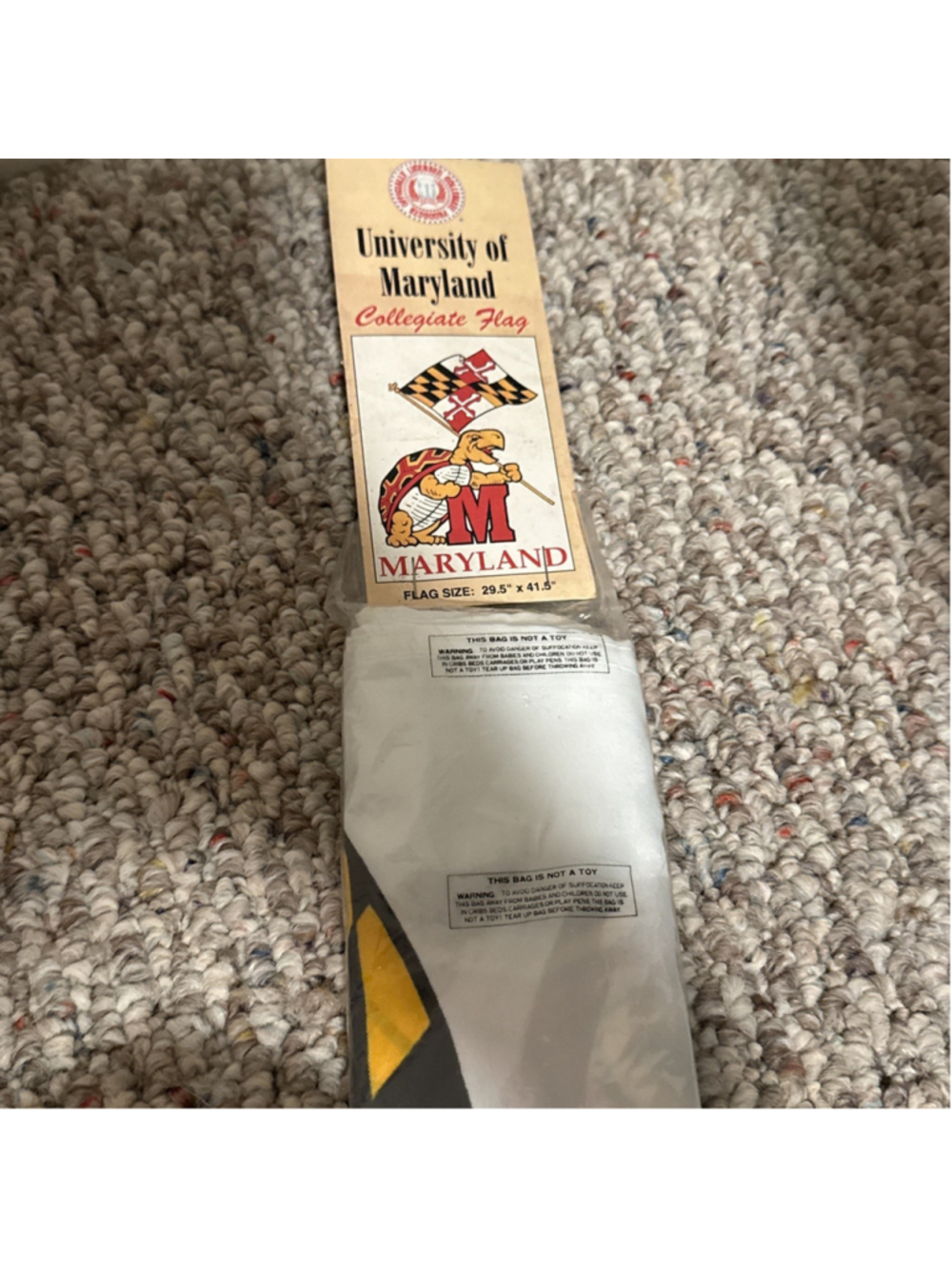 Vintage NEW University Of Maryland 29.5” X 41.5” Flag Banner 1995